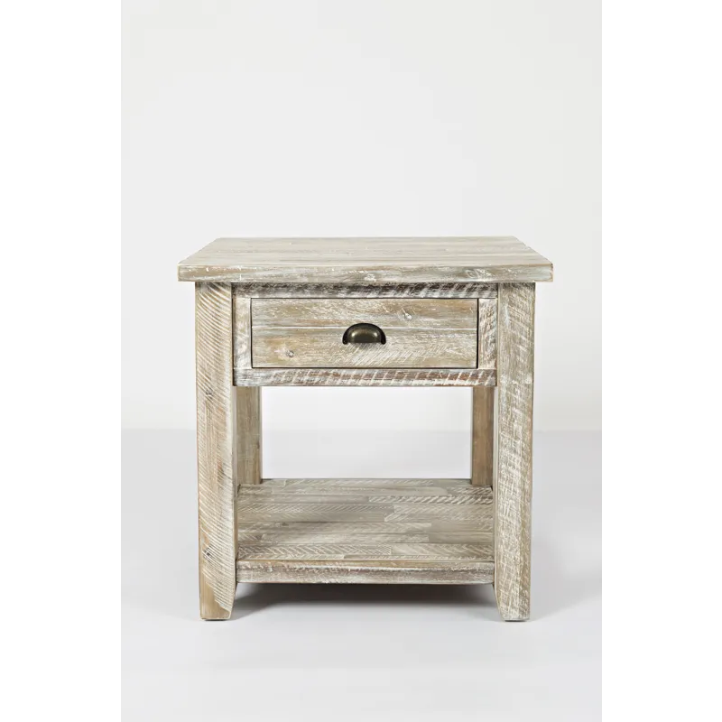 Artisan\'s Craft Rustic Farmhouse Distressed Solid Wood End Table