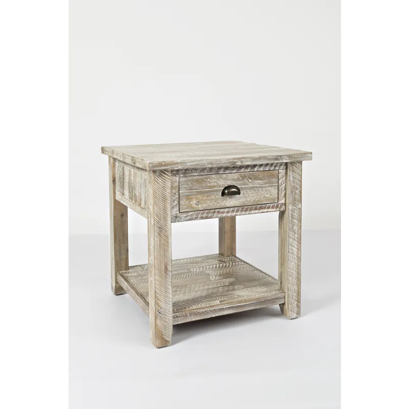 Artisan\'s Craft Rustic Farmhouse Distressed Solid Wood End Table