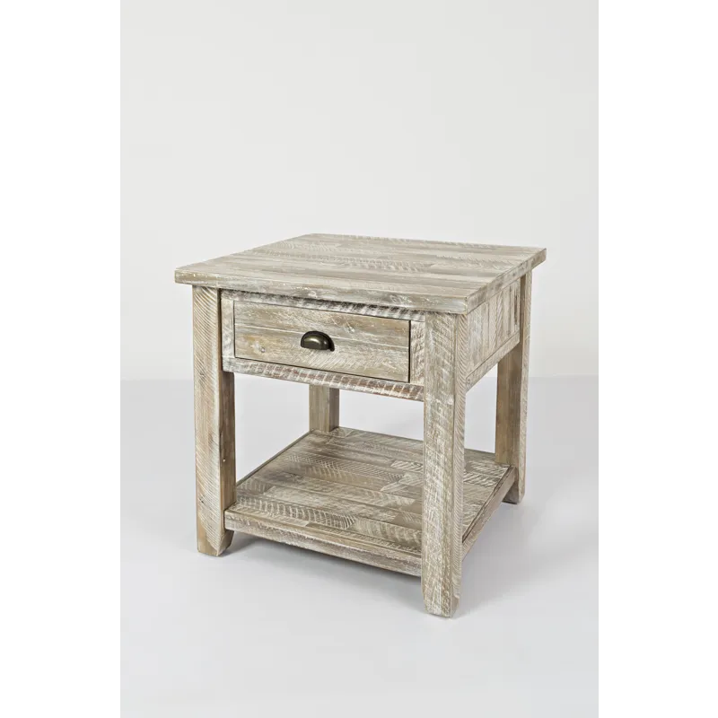 Artisan\'s Craft Rustic Farmhouse Distressed Solid Wood End Table