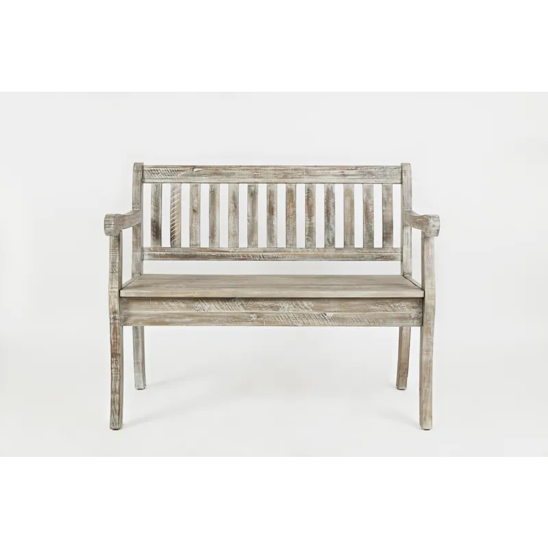 Artisan\'s Craft 42\" Rustic Farmhouse Distressed Solid Wood Storage Bench