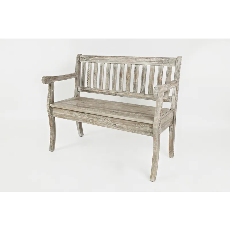 Artisan\'s Craft 42\" Rustic Farmhouse Distressed Solid Wood Storage Bench