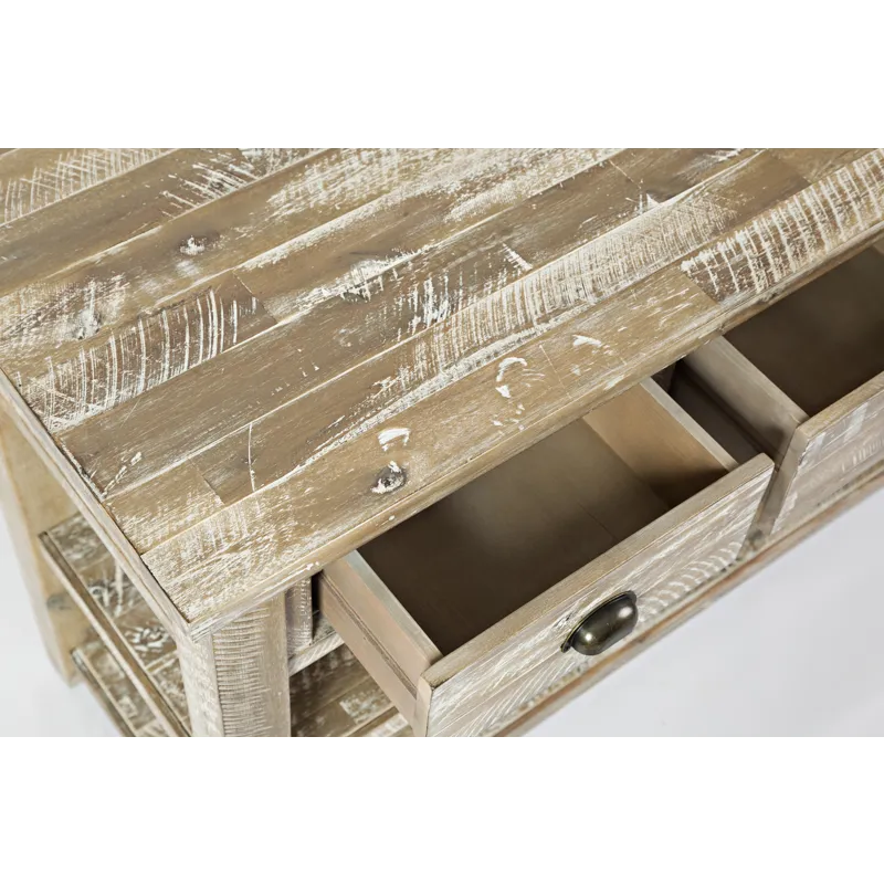 Artisan\'s Craft Rustic Farmhouse Distressed Solid Wood 50\" Sofa Table