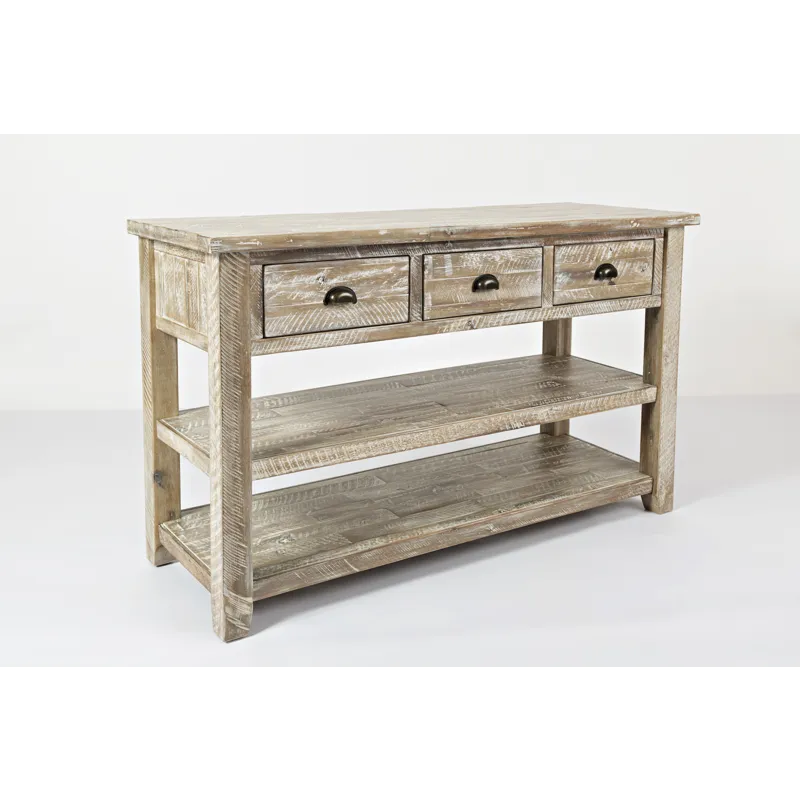 Artisan\'s Craft Rustic Farmhouse Distressed Solid Wood 50\" Sofa Table