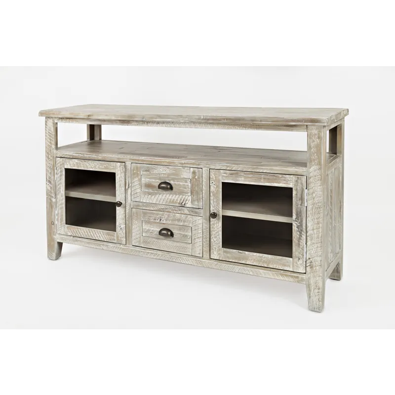 Artisan\'s Craft 70\" Rustic Farmhouse Solid Wood Distressed Media Console TV Stand