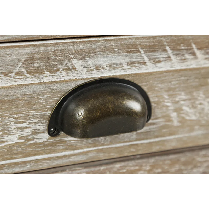 Artisan\'s Craft Rustic Farmhouse Distressed Solid Wood 5-Drawer Desk