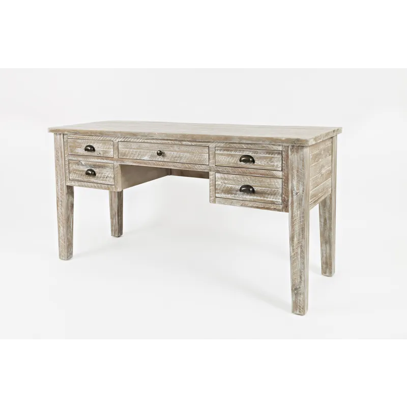 Artisan\'s Craft Rustic Farmhouse Distressed Solid Wood 5-Drawer Desk