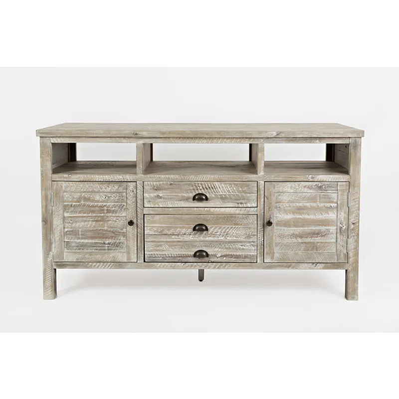Artisan\'s Craft 60\" Rustic Farmhouse Solid Wood Distressed Media Console TV Stand