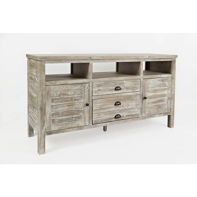 Artisan\'s Craft 60\" Rustic Farmhouse Solid Wood Distressed Media Console TV Stand