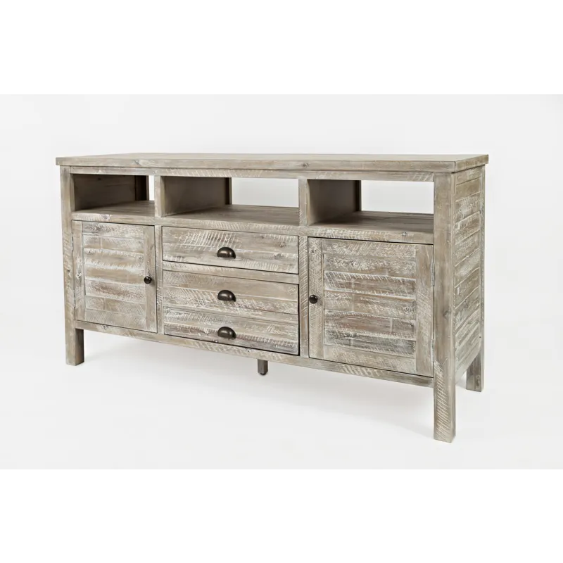 Artisan\'s Craft 60\" Rustic Farmhouse Solid Wood Distressed Media Console TV Stand