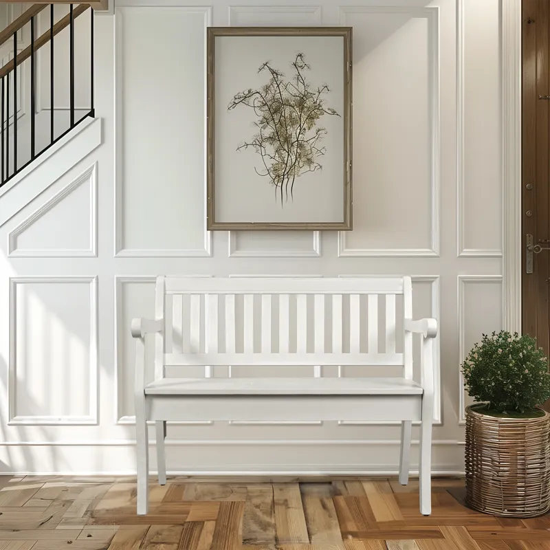 Artisan\'s Craft 42\" Rustic Farmhouse Distressed Solid Wood Storage Bench