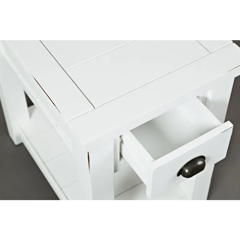 Artisan\'s Craft Rustic Farmhouse Distressed Solid Wood Chairside Table