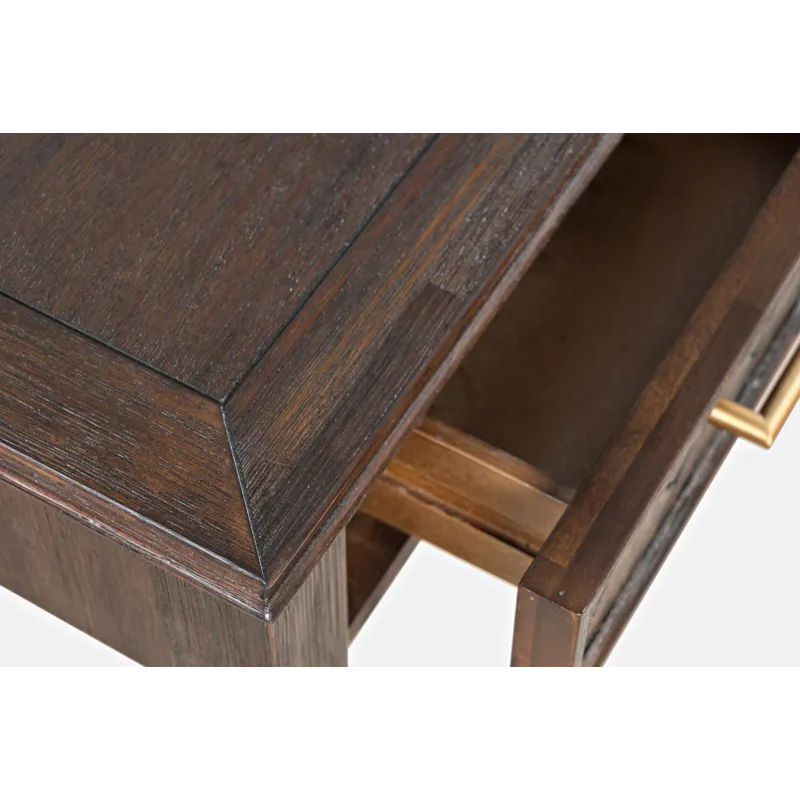 Gramercy Mid-Century Modern Chevron Three Drawer USB Charging Desk