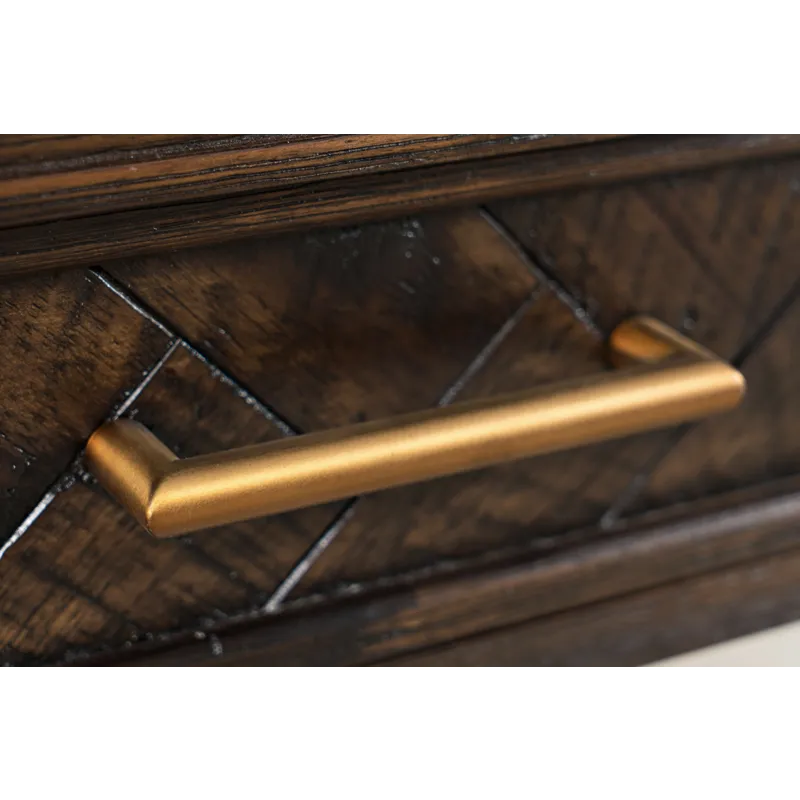 Gramercy Mid-Century Modern Chevron Three Drawer USB Charging Desk