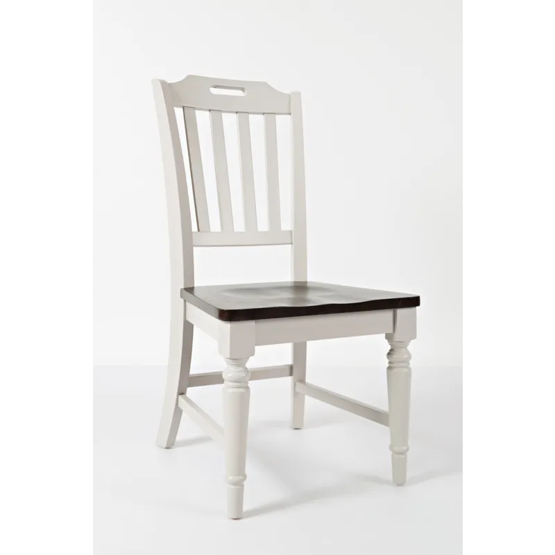 Orchard Park Farmhouse Solid Rubberwood Slatback Chair(Set Of 2)