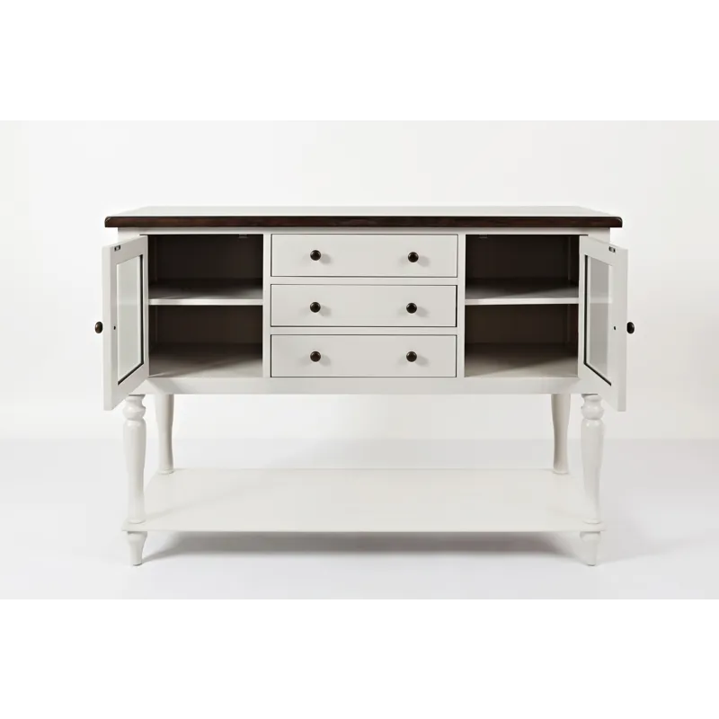 Orchard Park Farmhouse Solid Rubberwood Storage Cabinet Server