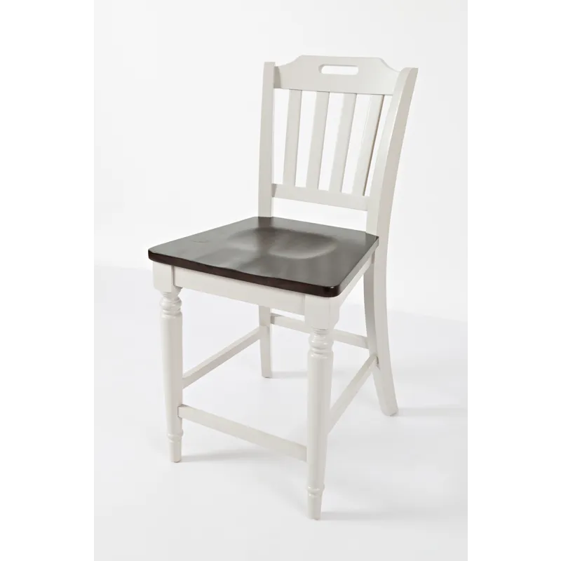 Orchard Park Solid Rubberwood 60\" Seven-Piece Farmhouse Counter Height Dining Set