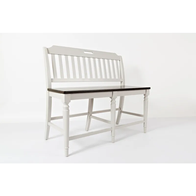 Orchard Park Solid Rubberwood 60\" Eight-Piece Farmhouse Counter Height Dining Set With Bench