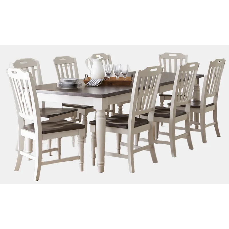 Orchard Park Solid Rubberwood 96\" Nine-Piece Farmhouse Dining Set