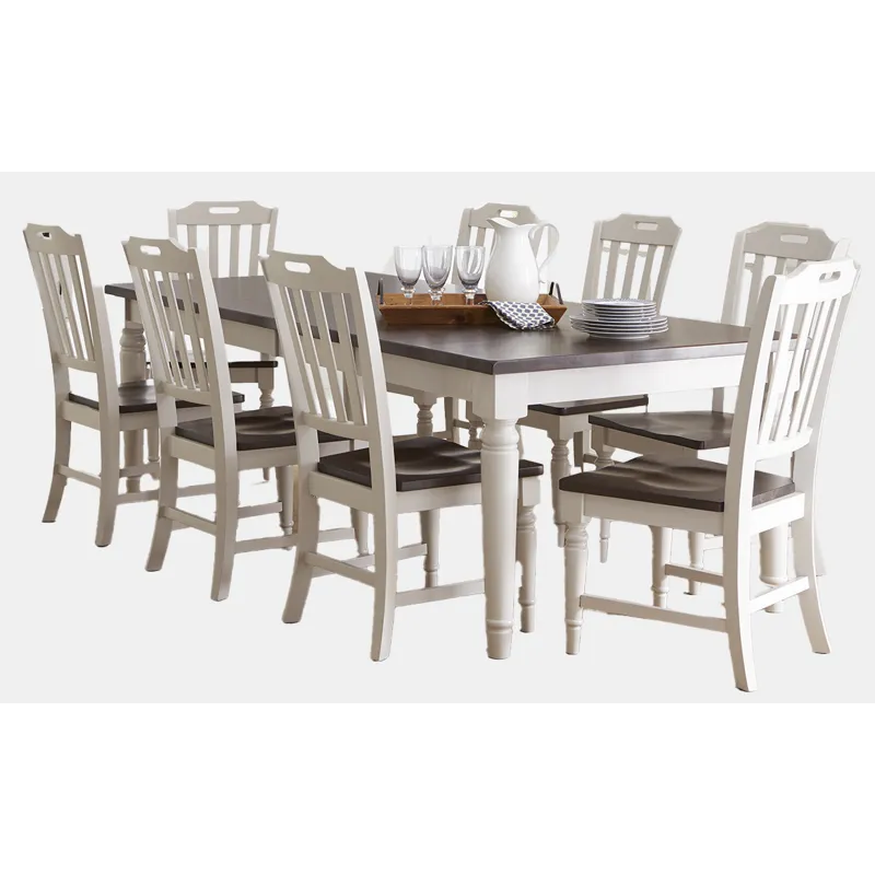 Orchard Park Solid Rubberwood 96\" Nine-Piece Farmhouse Dining Set