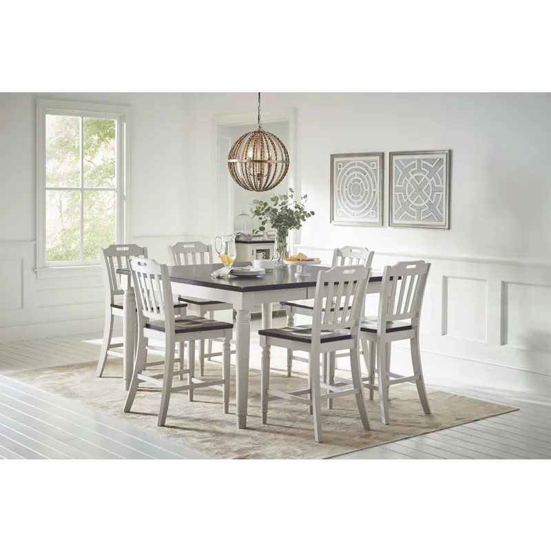 Orchard Park Farmhouse Solid Rubberwood Slatback Counter Height Stool(Set Of 2)