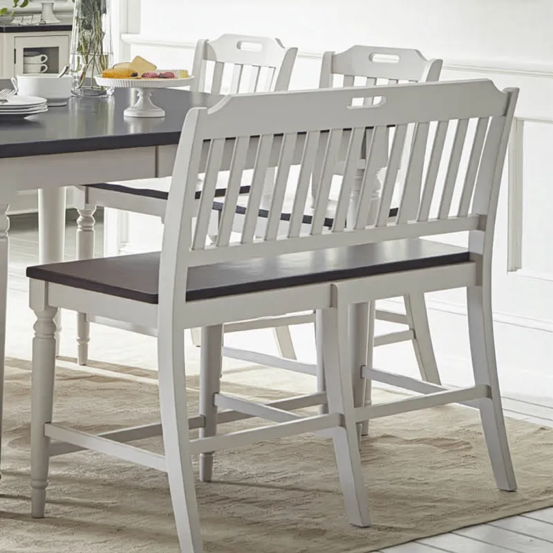 Orchard Park Farmhouse Solid Rubberwood 48\" Slatback Counter Height Bench