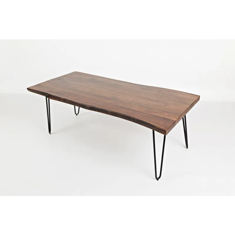 Nature\'s Edge 50\'\' Modern Solid Wood Live Edge Coffee Table