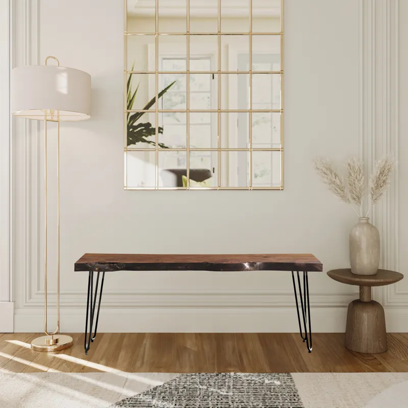 Nature\'s Edge 48\'\' Modern Solid Wood Live Edge Bench
