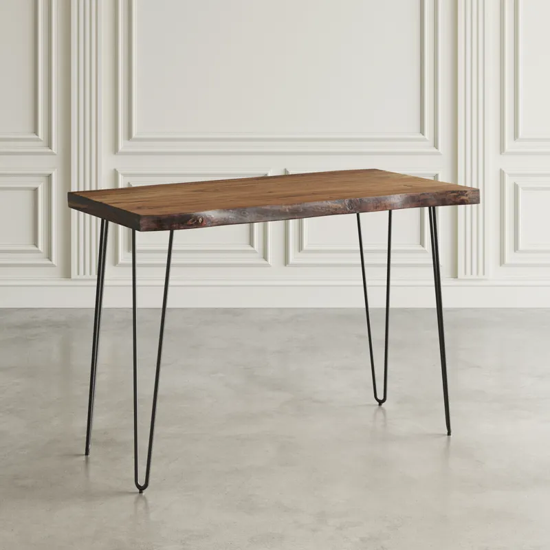 Nature\'s Edge 52\'\' Modern Solid Wood Live Edge Counter Height Dining Table