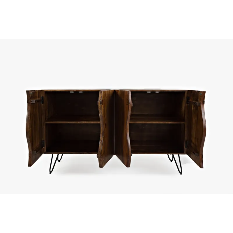 Nature\'s Edge Solid Wood 54-Inch Modern Server Storage Cabinet