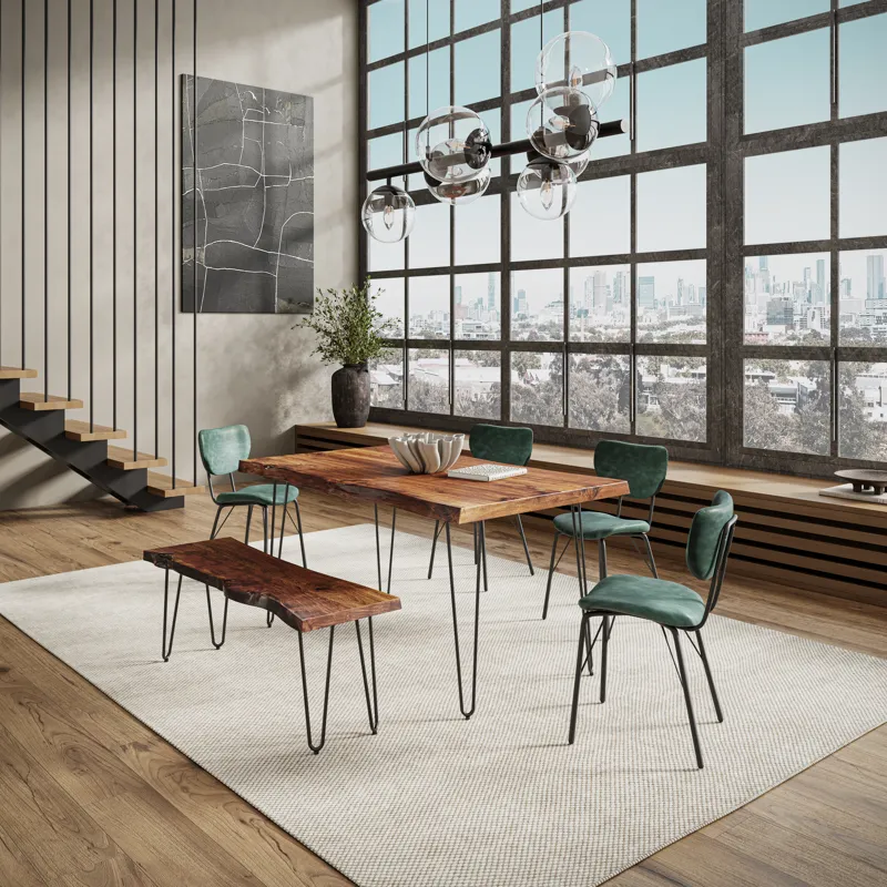 Nature\'s Edge 60\" Solid Wood Modern Live Edge Dining Table