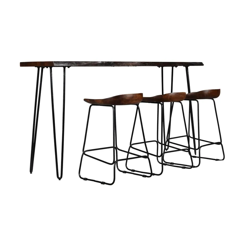 Nature\'s Edge Solid Acacia Four Piece 72\" Counter Height Dining Set