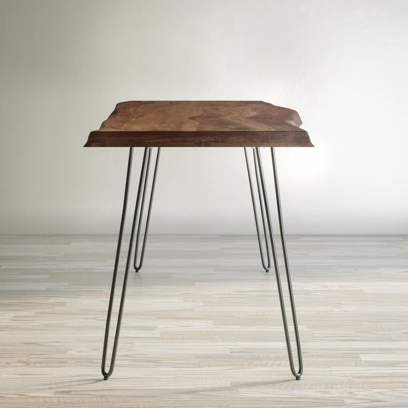 Nature\'s Edge Solid Acacia 79\" Modern Live Edge Dining Table