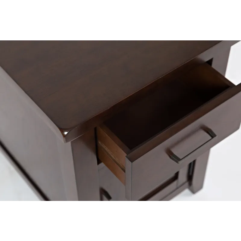 Twin Cities Contemporary Brown Chairside Table