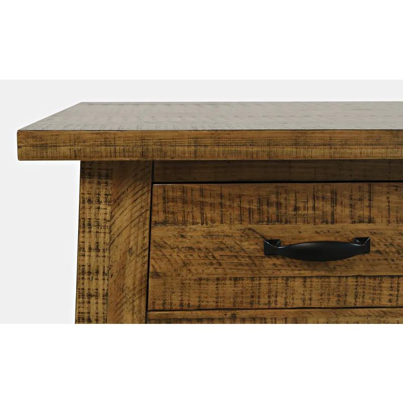 Telluride Rustic Farmhouse Solid Wood End Table With Storage