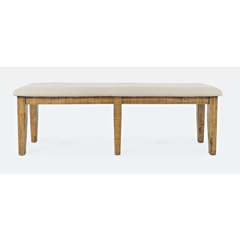Telluride Rustic Farmhouse Solid Wood 55\" Upholstered Dining Bench