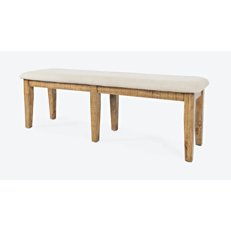 Telluride Rustic Farmhouse Solid Wood 55\" Upholstered Dining Bench