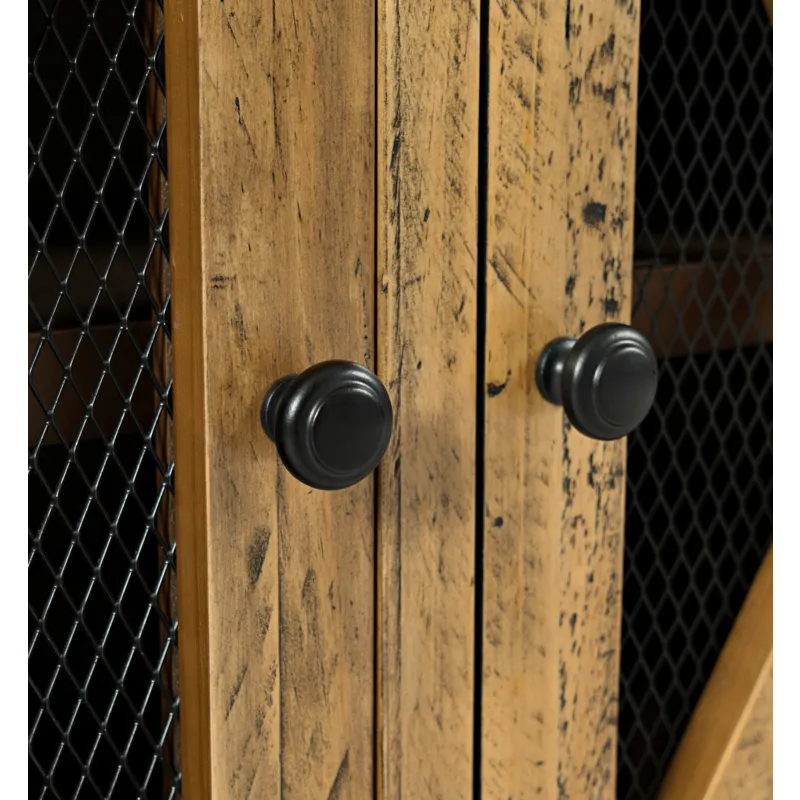 Telluride 70\" Rustic Distressed Solid Wood Farmhouse Four Drawer Sideboard Buffet Server