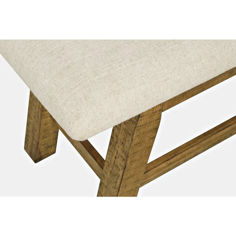 Telluride Rustic Farmhouse Solid Wood 85\" Upholstered Dining Bench