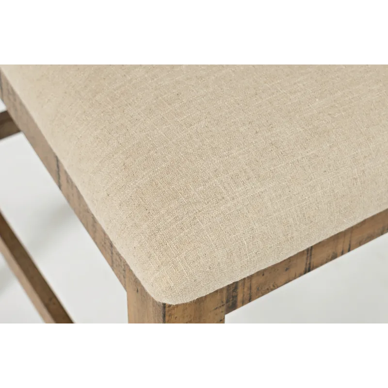 Telluride Rustic Farmhouse Solid Wood Upholstered Counter Stool(Set Of 2)