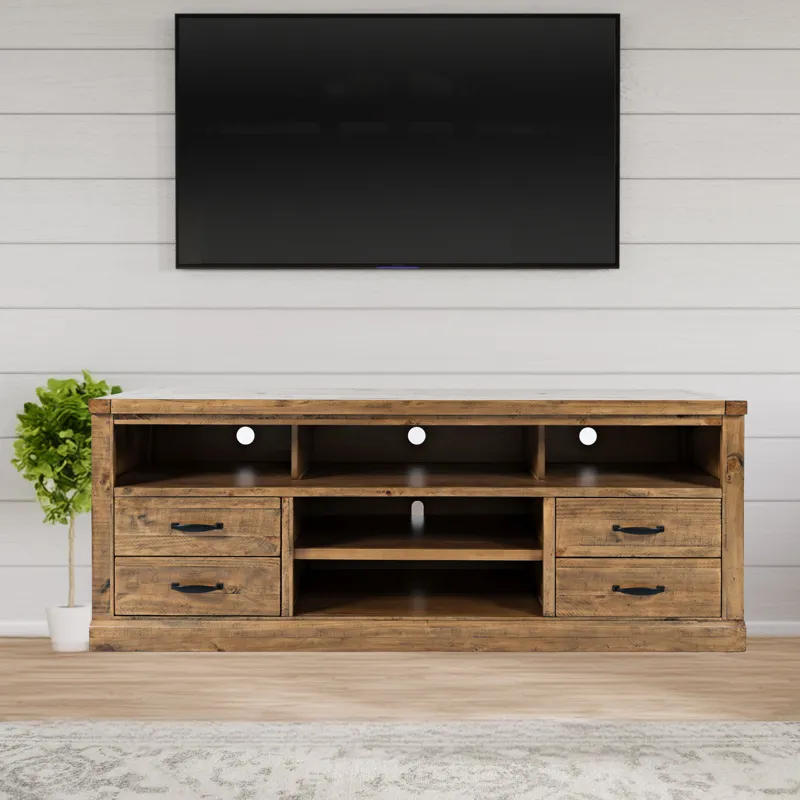 Telluride Rustic Farmhouse Solid Wood 70\'\' TV Console Stand