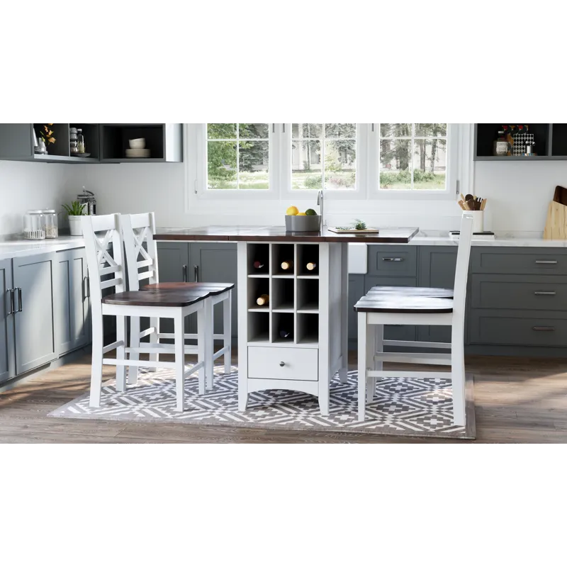 Asbury Park Solid Wood Farmhouse X Back Stool(Set Of 2)