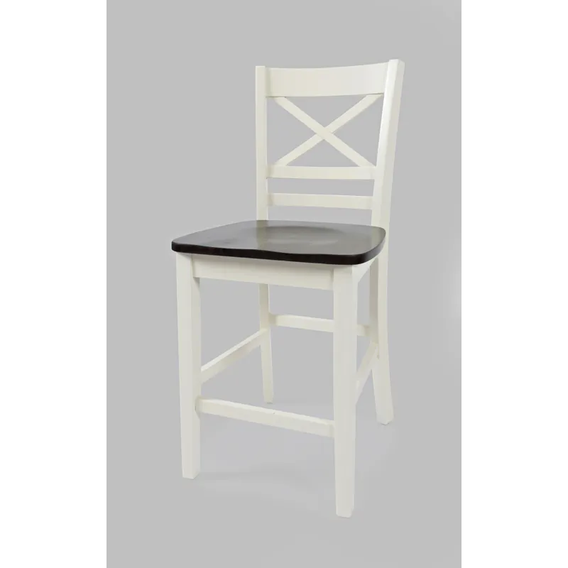 Asbury Park Solid Wood Farmhouse X Back Stool(Set Of 2)