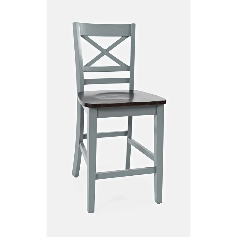 Asbury Park Solid Wood Farmhouse X Back Stool(Set Of 2)