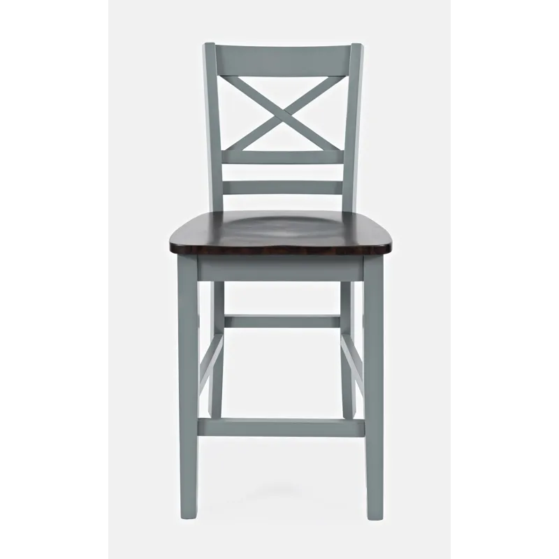 Asbury Park Solid Wood Farmhouse Four Piece Counter Height Dining Set With Bench