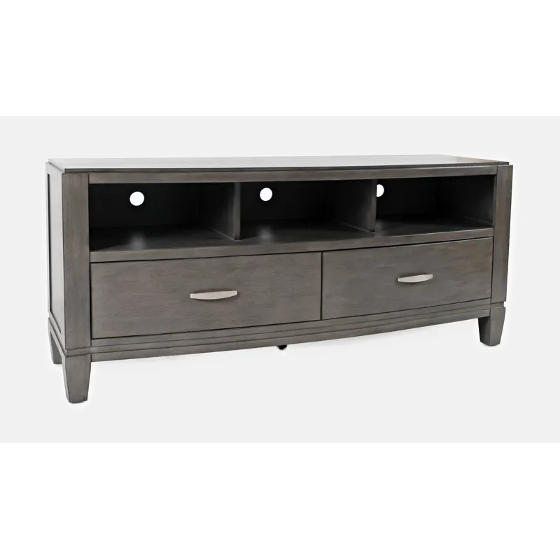 Scarsdale Coastal Contemporary Entertainment Center With 60\" TV Console And LED Lights