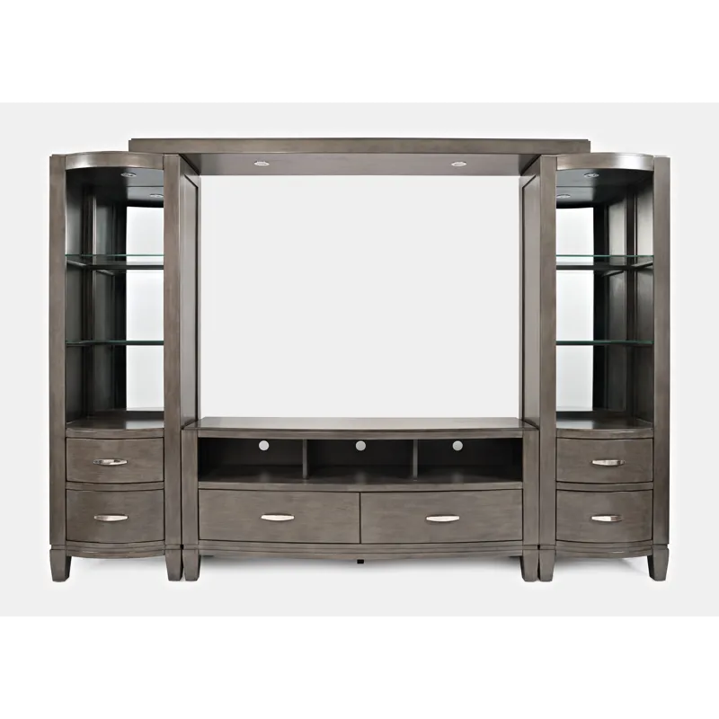Scarsdale Coastal Contemporary Entertainment Center With 60\" TV Console And LED Lights