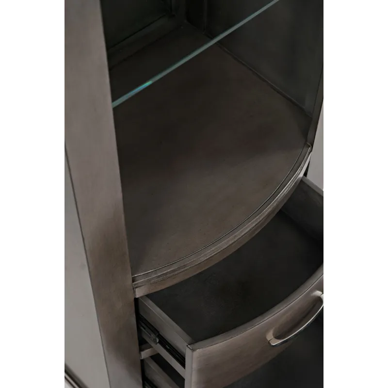 Scarsdale Coastal Contemporary Entertainment Center With 60\" TV Console And LED Lights