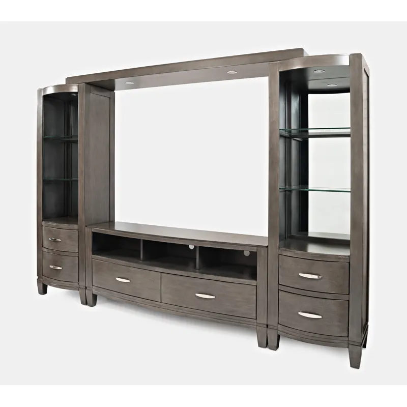 Scarsdale Coastal Contemporary Entertainment Center With 60\" TV Console And LED Lights