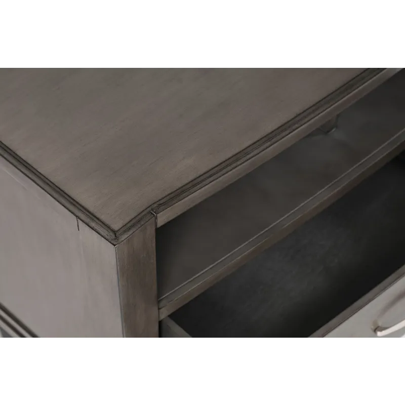 Scarsdale Coastal Contemporary Entertainment Center With 70\" TV Console And LED Lights