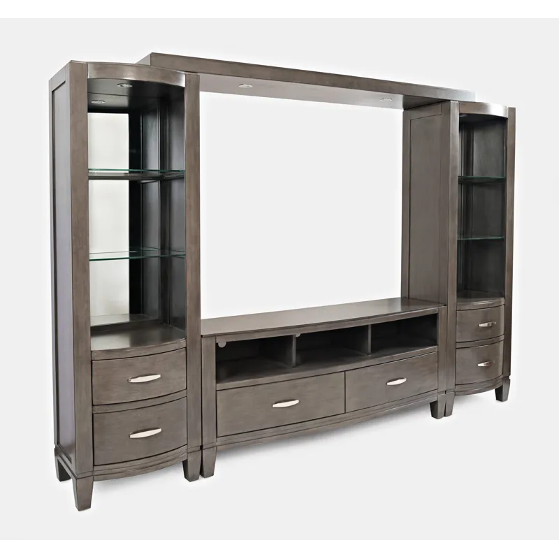 Scarsdale Coastal Contemporary Entertainment Center With 70\" TV Console And LED Lights